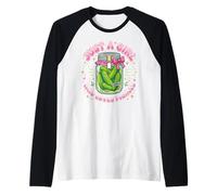 Funny Toddler Pickle Costume, Just a Girl Who Loves Pickles Camiseta Manga Raglan