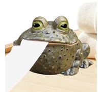 Funny Toilet Holder, Decorative Tissue Stand, 7.04x6.69x4.92 Inches Portable Rack with Sturdy Build, Resin Paper Organizer, Frog Figure with Cute Style, Bathroom Tissue Storage for Home and Office