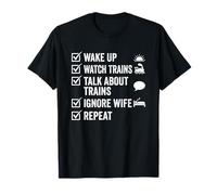 Funny Train Watcher Lista de verificación Locomotora Railfan Camiseta