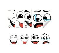 Funny Trash Can Stickers - 4 Sheets Expression Decals | Cute Waterproof Garbage Bin Toilet Lid Decor Stickers For Kitchen Fridge Bucket Bathroom Garden Patio Indoor Outdoor Use
