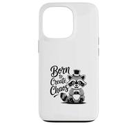 Funny Trash Panda Raccoon Meme Born to Create Chaos Carcasa para iPhone 13 Pro