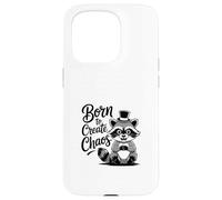 Funny Trash Panda Raccoon Meme Born to Create Chaos Carcasa para iPhone 15 Pro