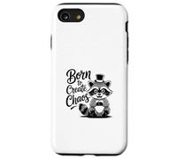 Funny Trash Panda Raccoon Meme Born to Create Chaos Carcasa para iPhone SE (2020) / 7/8