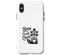 Funny Trash Panda Raccoon Meme Born to Create Chaos Carcasa para iPhone X/XS