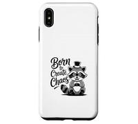 Funny Trash Panda Raccoon Meme Born to Create Chaos Carcasa para iPhone XS MAX