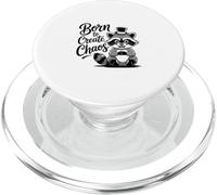 Funny Trash Panda Raccoon Meme Born to Create Chaos PopSockets PopGrip para MagSafe