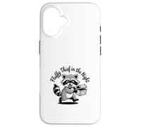 Funny Trash Panda Raccoon Meme Fluffy Thief in The Night Carcasa para iPhone 16