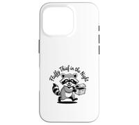 Funny Trash Panda Raccoon Meme Fluffy Thief in The Night Carcasa para iPhone 16 Pro