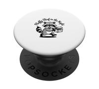 Funny Trash Panda Raccoon Meme Fluffy Thief in The Night PopSockets PopGrip Adhesivo