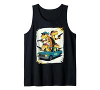 Funny Trex Gangster Dinosaurio Bandido Dino Villano Camiseta sin Mangas