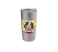 Funny Tri Kawaii Japanese Ramen Tricolor Cavalier Dog Lover Vaso térmico de acero inoxidable de doble pared