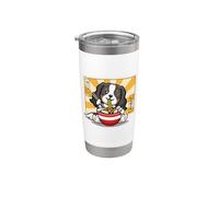 Funny Tri Kawaii Japanese Ramen Tricolor Cavalier Dog Lover Vaso térmico de acero inoxidable de doble pared
