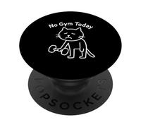 Funny Triste Cat Meme No Gym Today Minimalista Levantador de Pesas Gimnasio PopSockets PopGrip Adhesivo