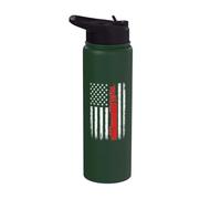 Funny Trucker Bandera de Estados Unidos Hombres Mujeres Semi Truck Driver Big Rig Stainless Steel Insulated Water Bottle
