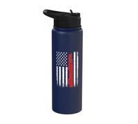 Funny Trucker Bandera de Estados Unidos Hombres Mujeres Semi Truck Driver Big Rig Stainless Steel Insulated Water Bottle