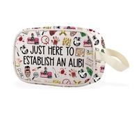 Funny True Crime - Bolsa de maquillaje transparente para adultos, regalo de humor para adultos, podcasts de crimen verdadero, regalo para amantes del crimen, Just Here Cbag Eu, Multifuncional: