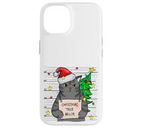 Funny True Crime Christmas Cat Dad Grumpy Serial Killer Cat Carcasa para iPhone 14