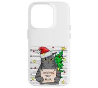 Funny True Crime Christmas Cat Dad Grumpy Serial Killer Cat Carcasa para iPhone 14 Pro