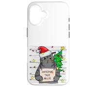 Funny True Crime Christmas Cat Dad Grumpy Serial Killer Cat Carcasa para iPhone 16