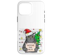 Funny True Crime Christmas Cat Dad Grumpy Serial Killer Cat Carcasa para iPhone 16 Pro MAX