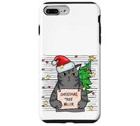 Funny True Crime Christmas Cat Dad Grumpy Serial Killer Cat Carcasa para iPhone 7 Plus/8 Plus