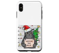 Funny True Crime Christmas Cat Dad Grumpy Serial Killer Cat Carcasa para iPhone XS MAX