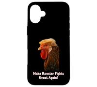 Funny Trump Meme Rooster Roosters Fight Farm Farmer Joke Carcasa para iPhone 16 Plus