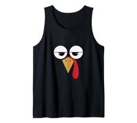 Funny Turkey Face Acción de Gracias Ojos Estado de ánimo Camiseta sin Mangas