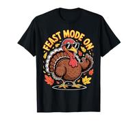 Funny Turkey Feast Mode Thanksgiving Eating Party Humor Camiseta