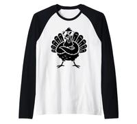 Funny Turkey Sunglasses Thanksgiving Gobble Bird Farm Lover Camiseta Manga Raglan
