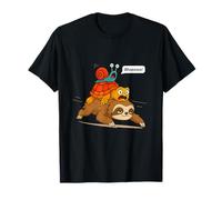 Funny Turtle and Snail Riding Sloth Meme Piggyback Animals Camiseta