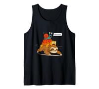 Funny Turtle and Snail Riding Sloth Meme Piggyback Animals Camiseta sin Mangas