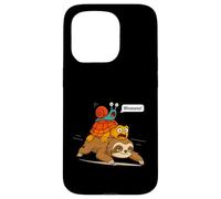 Funny Turtle and Snail Riding Sloth Meme Piggyback Animals Carcasa para iPhone 15 Pro