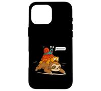 Funny Turtle and Snail Riding Sloth Meme Piggyback Animals Carcasa para iPhone 16 Pro MAX