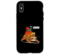 Funny Turtle and Snail Riding Sloth Meme Piggyback Animals Carcasa para iPhone X/XS