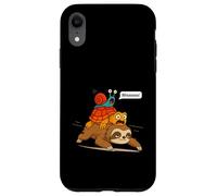 Funny Turtle and Snail Riding Sloth Meme Piggyback Animals Carcasa para iPhone XR
