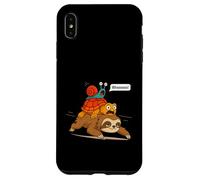 Funny Turtle and Snail Riding Sloth Meme Piggyback Animals Carcasa para iPhone XS MAX