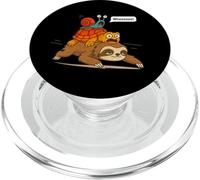 Funny Turtle and Snail Riding Sloth Meme Piggyback Animals PopSockets PopGrip para MagSafe