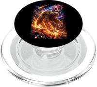 Funny Turtle Riding Sloth in Cosmic Galaxy Space UFO PopSockets PopGrip para MagSafe