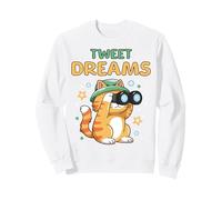 Funny Tweet Dreams Lindo Gato Observación de Aves Niño Sudadera
