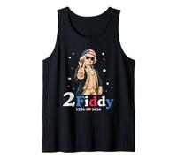 Funny Two Fiddy George Washington America 250th Anniversary Camiseta sin Mangas
