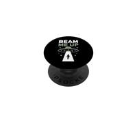 Funny UFO Alien Space Humor Sci Fi Graphic Beam Me Up PopSockets PopGrip Adhesivo