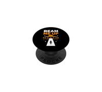 Funny UFO Alien Space Humor Sci Fi Graphic Beam Me Up PopSockets PopGrip Adhesivo