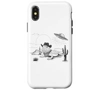 Funny UFO Bearded Dragon Western Alien Vintage 90s Wild West Carcasa para iPhone X/XS