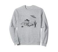 Funny UFO Bearded Dragon Western Alien Vintage 90s Wild West Sudadera