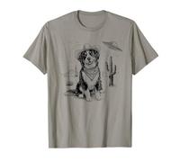 Funny UFO Bernese Mountain Dog Alien Vintage 90s Wild West Camiseta