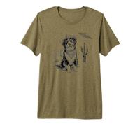 Funny UFO Bernese Mountain Dog Alien Vintage 90s Wild West Camiseta Premium