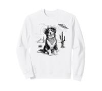 Funny UFO Bernese Mountain Dog Alien Vintage 90s Wild West Sudadera