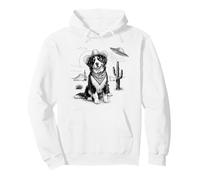Funny UFO Bernese Mountain Dog Alien Vintage 90s Wild West Sudadera con Capucha