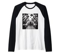 Funny UFO Encuentro Hamster Selfie Camiseta Manga Raglan